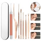7 teile/satz LED Ohr Wachs Pickers Edelstahl Earpick Wachs Entferner Curette Ohr