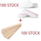 100 Teile / los Enthaarung Tuch Wachs Haarentfernung Bein +100 Einweg Holz Wachs