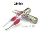2x LED Licht Wimpern Augenbraue Haar Edelstahl Lady Make Up Entfernung Pinzett