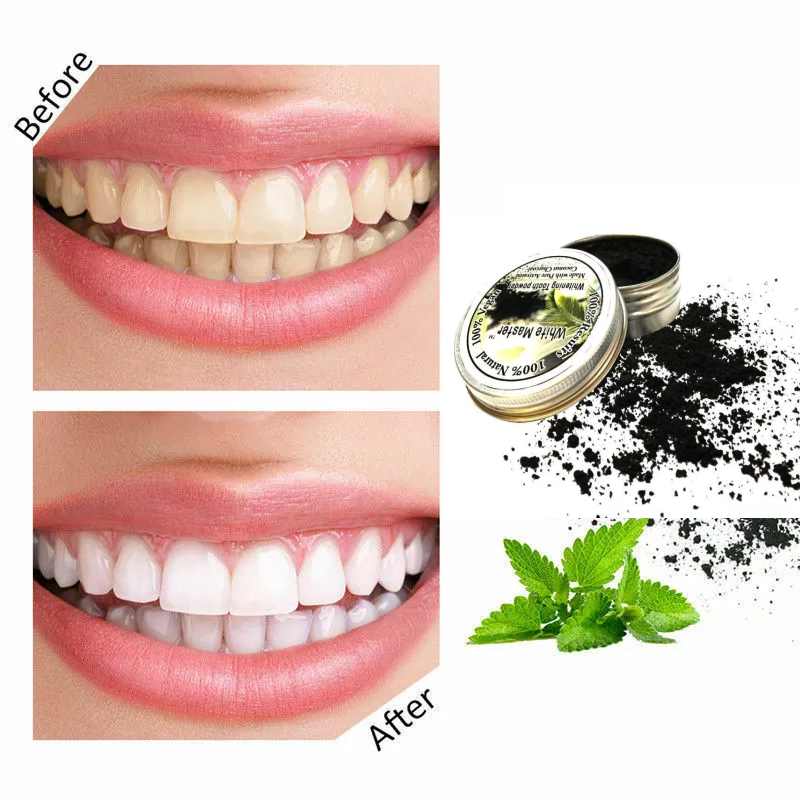 2x15g Zahnaufhellung Pulver Bio-Holzkohle Bambus Natur Zahnaufheller Zahnweiß