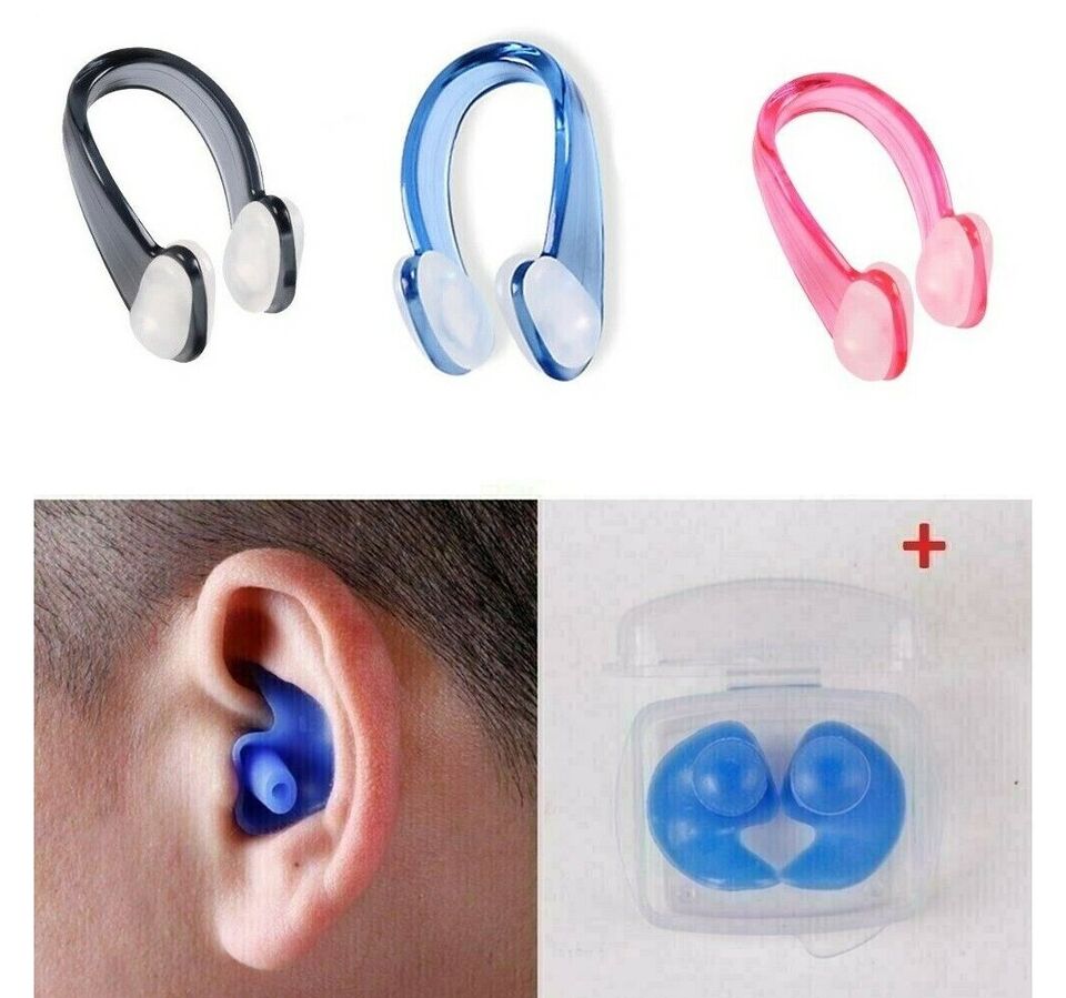 3 stück Schwimmen Nasenklammer Tauchen+ Silikon Schwimmen Wasserdichte Ohrstöpse