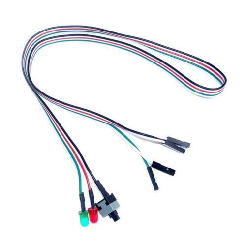 ATX PC Computer Motherboard Stromkabel Schalter Ein / Aus / Zurücksetzen mit LED