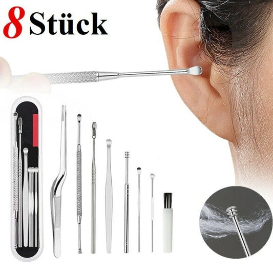 8Stück Ohrreiniger Ohrenschmalz Entfernen Werkzeug Wiederverwendbare Ohr