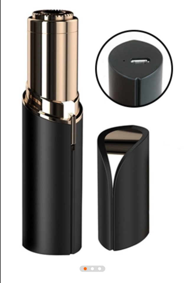 Damen schmerzlos Mini Lippenstift Form Haarentfernung Gesichtsbehaarung USB