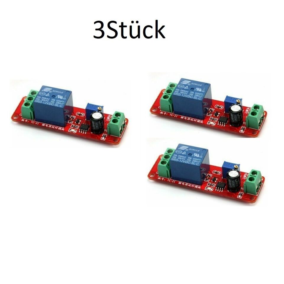 3xNE555 DC 12V Delay Relay shield Timer Switch Adjustable Module 0 To 10 Second