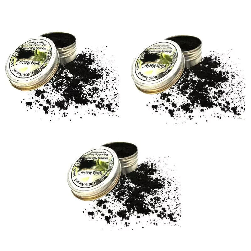 3x15g Zahnaufhellung Pulver Bio-Holzkohle Bambus Natur Zahnaufheller Zahnweiß