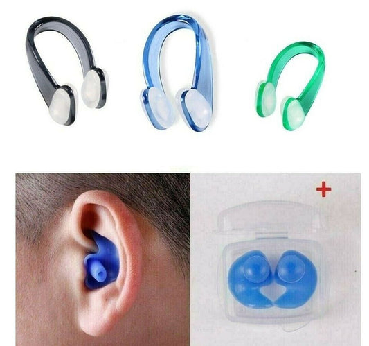 3 stück Schwimmen Nasenklammer Tauchen+ Silikon Schwimmen Wasserdichte Ohrstöpse