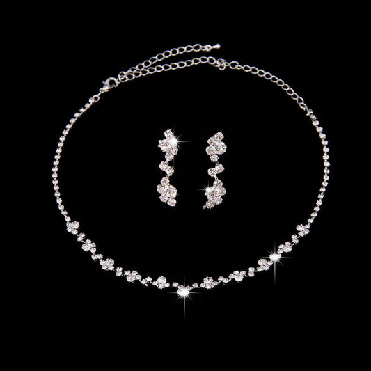 Set Braut Schmuck Schmuckset Collier Kette Ohrringe Kristall Hochzeit