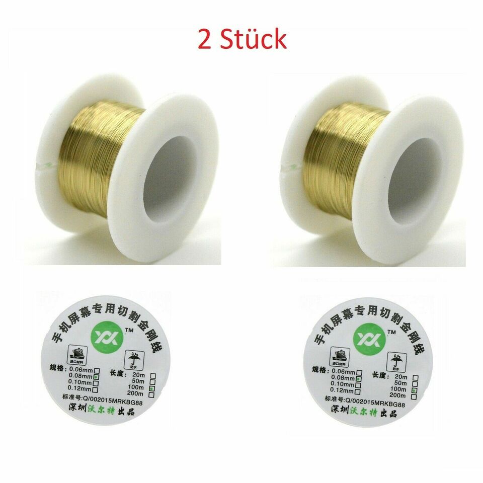 2x100m 0.08mm Schneidedraht Linie LCD Glass Screen Separator Reparatur für Andro
