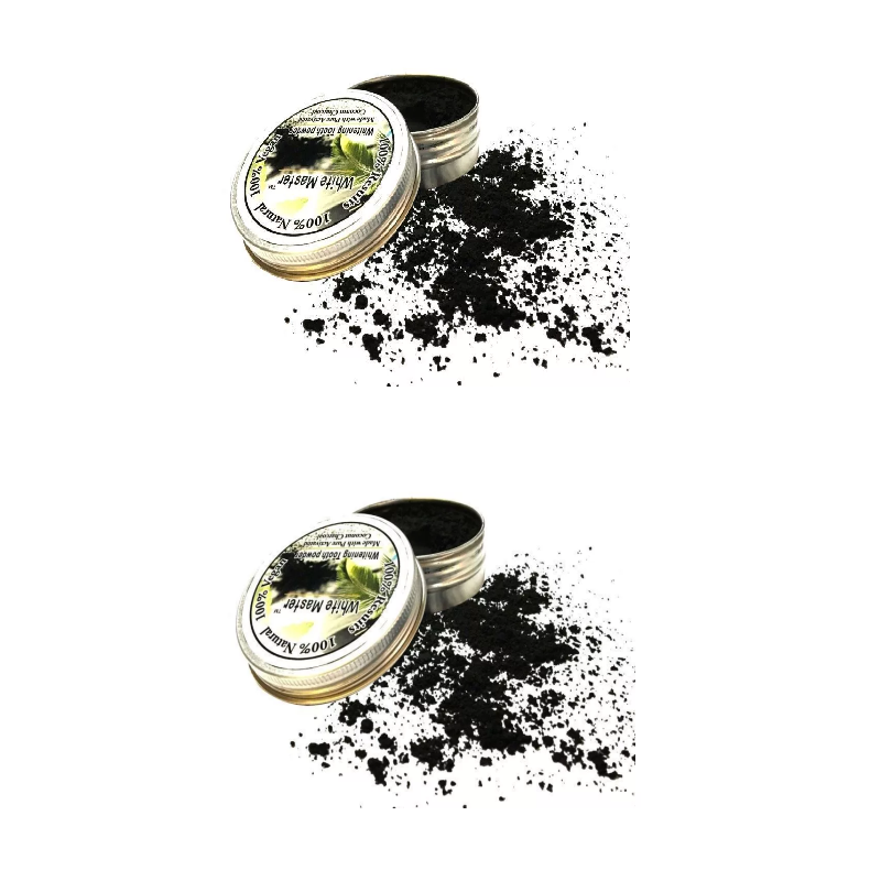 2x15g Zahnaufhellung Pulver Bio-Holzkohle Bambus Natur Zahnaufheller Zahnweiß