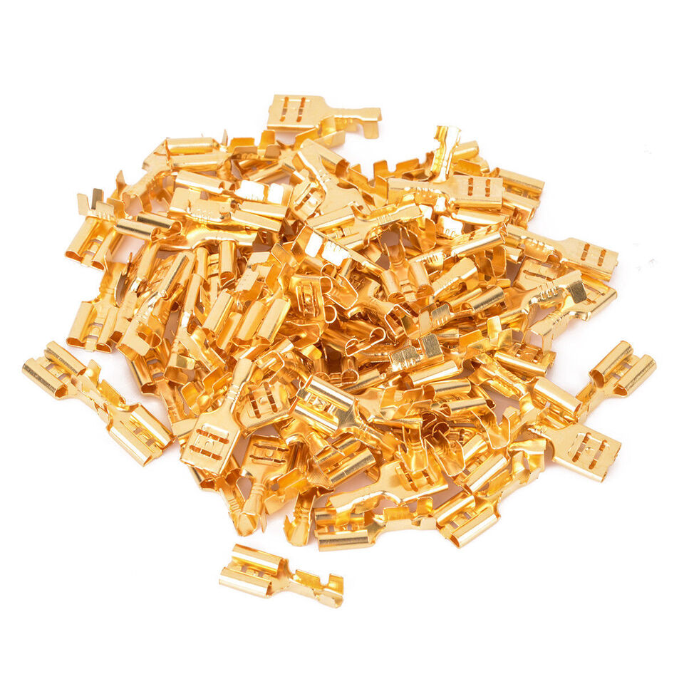 50Verbinder+50isolierende Ärmel Kabelschuh Steckverbinder Flachsteckhülsen 2.8mm