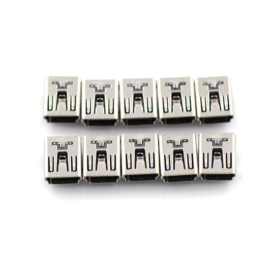 10x Mini USB Buchse 5pol Typ B Rechtwinklig Leiterplattensteckverbinder Stecker