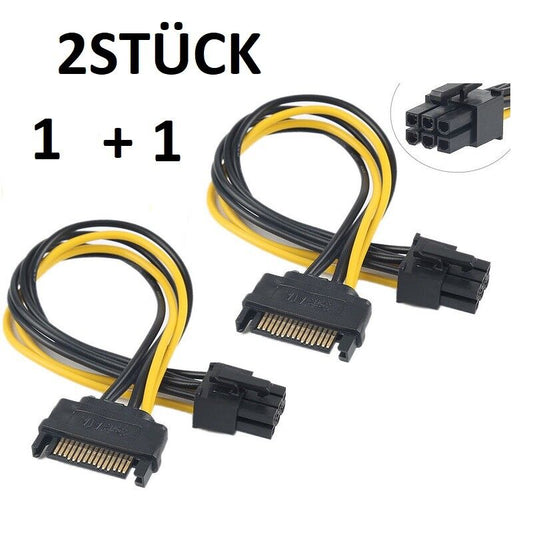 2x DeLOCK Adapterkabel - 21 cm Länge - PCI-E - SATA - für PCI Express Card - Gel